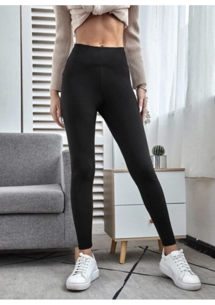 Korse Etkili Sıkılaştırıcı ve Toparlayıcı Ekstra Yüksek Bel Mat Siyah Çelik Tayt