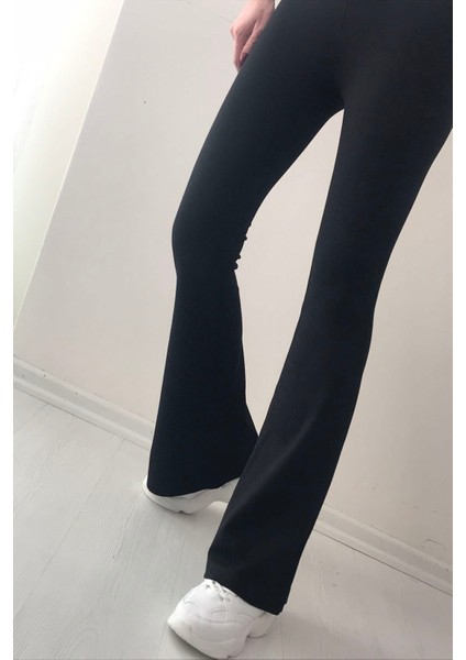 Kadın Siyah Ispanyol Paça Çelik Örme Toparlayıcı Tayt fiyatları