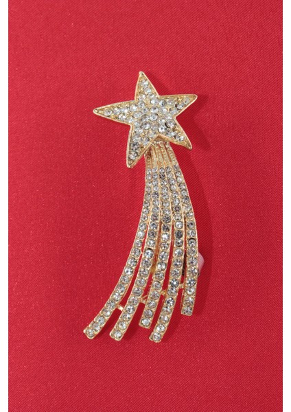 Gold Kayan Yıldız Broş. Yaka Iğnesi Broş. Taşlı Broş. Gold Broş. Kadın Broş. Erkek Broş. Yıldız Broş