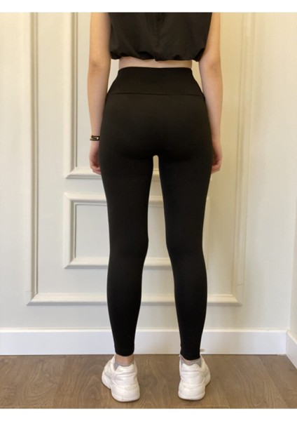 Kadın Siyah Çelik Örme Tayt modelleri