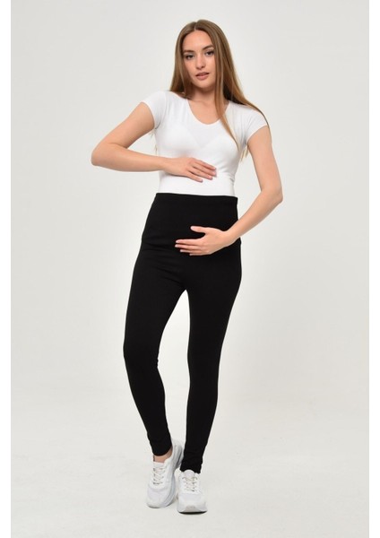 Siyah Beli Ayarlanabilir Fitilli Esnek Hamile Kadın Tayt fırsatları