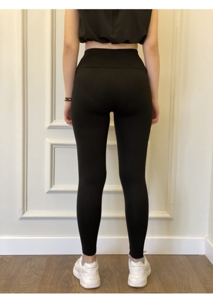 Kadın Siyah Çelik Örme Tayt modelleri