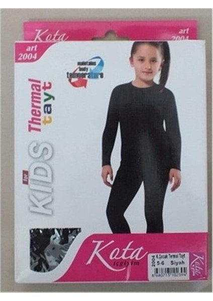 Kota Siyah Kız Çocuk Termal Tayt
