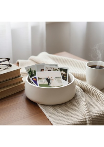 Polaroid Bowl Hatıra Kasesi Resimler Için Renkli El Yapımı Kase Orta Sehpa Dekoratif