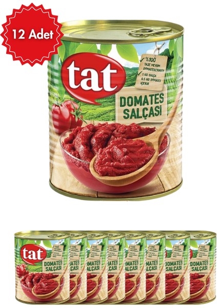 Domates Salçası Teneke 830 gr x 12/16/20 Adet - Yoğun Kıvamlı ve Yemeklere Lezzet Katıyor
