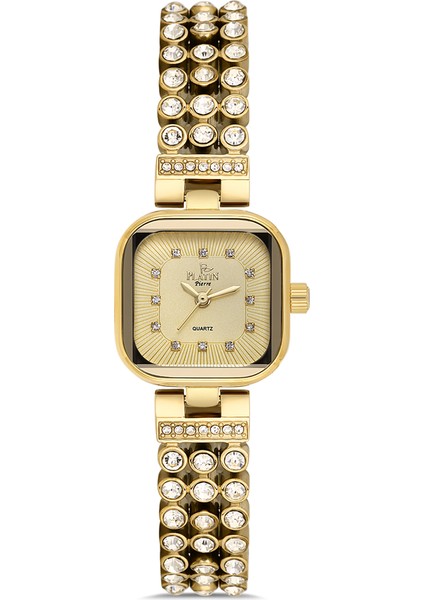PL-1178LA-B4 Taşlı Minimal Kare Kadın Kol Saati
