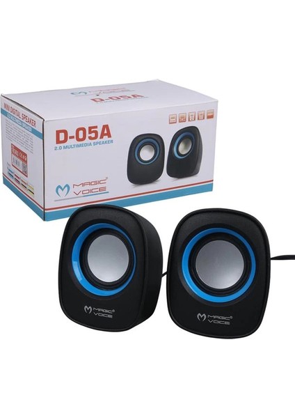 D-05A Mini 5 Watt Aux 2.0 Multimedia 1+1 USB Speaker - Hoparlör fırsatları