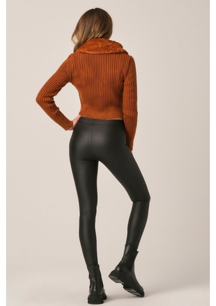 Mary Lux Deri Görünümlü Ince Parlak Tayt fırsatları