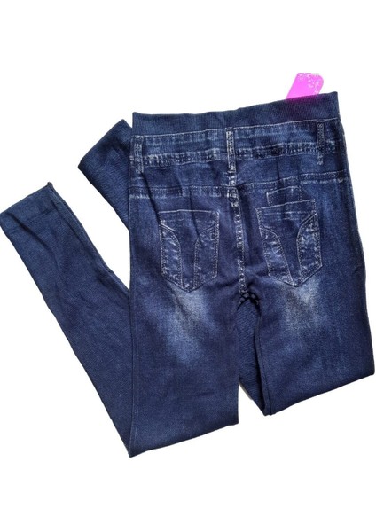 Kadın Lacivert Kot Görünümlü Likralı Tayt modelleri