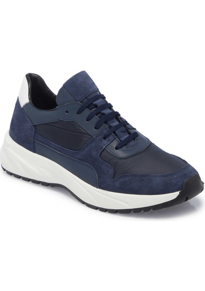 Lacivert Deri-Tekstil Erkek Sneaker - E24I1AY56712-D44