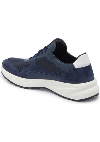 Lacivert Deri-Tekstil Erkek Sneaker - E24I1AY56712-D44