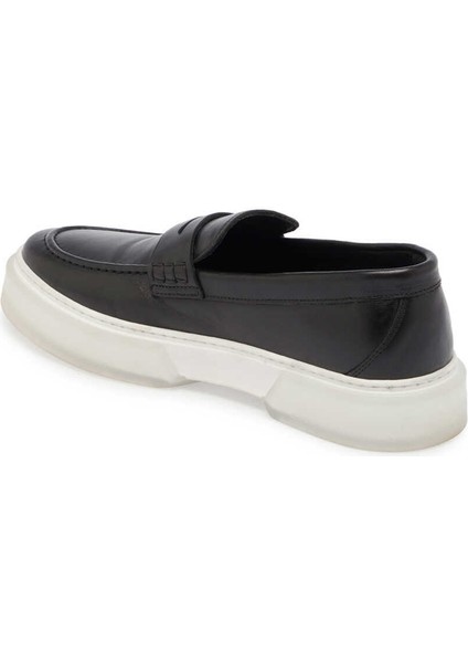 Siyah Hakiki Deri Erkek Casual Ayakkabı - E24I1AY56718-A43