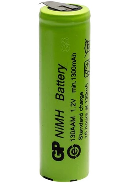 1300MA 1.2V Düz Kafa Puntalı Aa Kalem Pil 130AAM