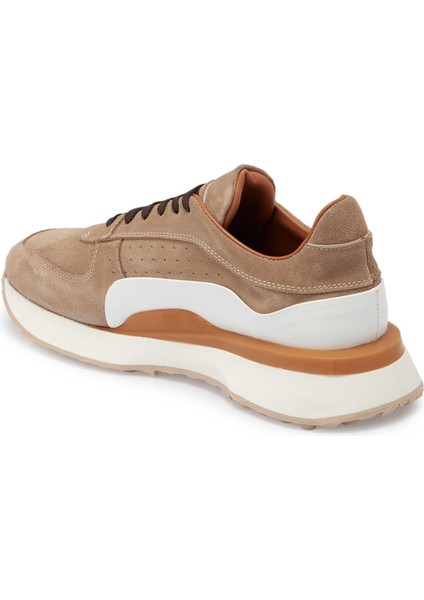 Bej Hakiki Süet Deri Erkek Sneaker - E24I1AY56713-B79
