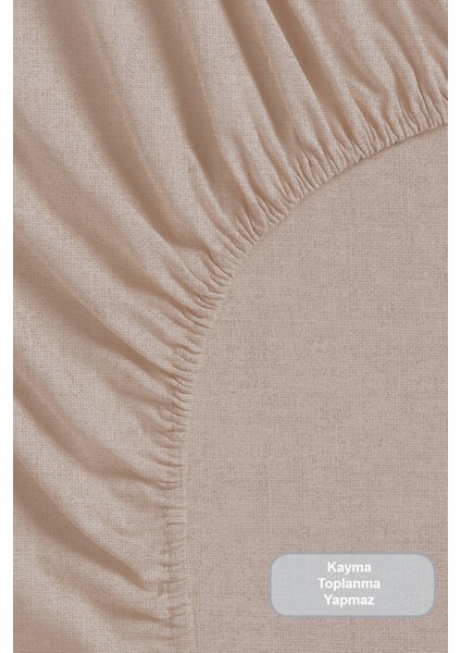 Scatt Nevresim Takımı Tek Kişilik Lastikli Çarşaf (160X220 Cm) Ekru