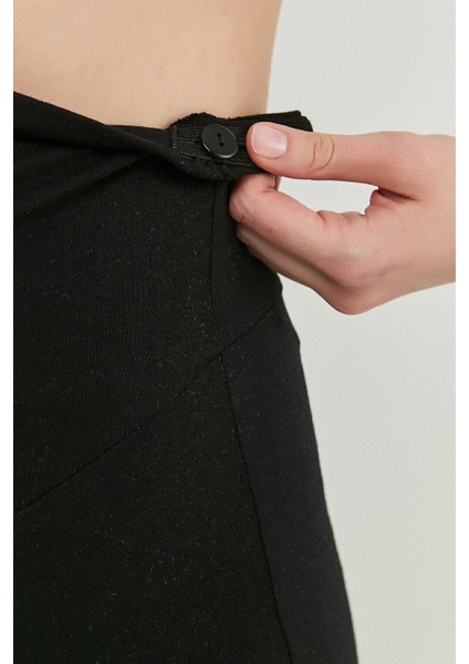 Kadın Siyah Ayarlanabilir Bel Organik Pamuklu Likralı Kapri Hamile Tayt modelleri