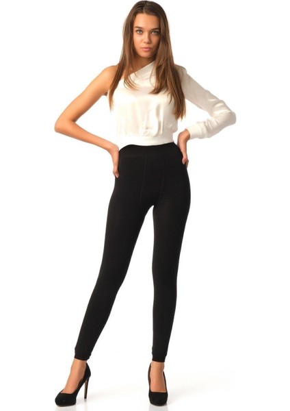 Kadın Siyah Termal Peluş Tayt