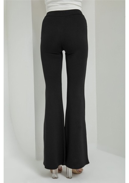 Kadın Siyah Ispanyol Paça Likralı Tayt INCY003-01 fırsatları