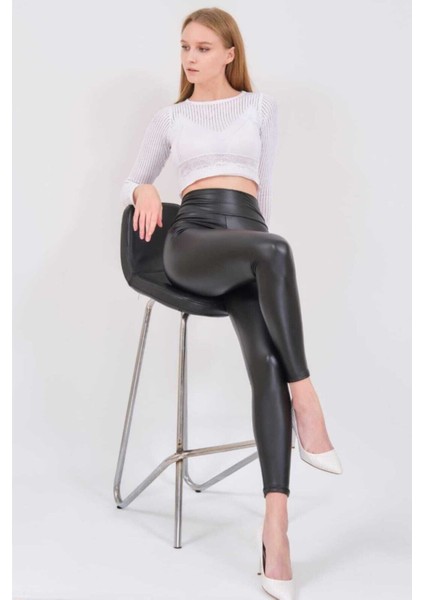 Yüksel Bel Içi Şardonlu Kadife Kışlık Deri Tayt fiyatları