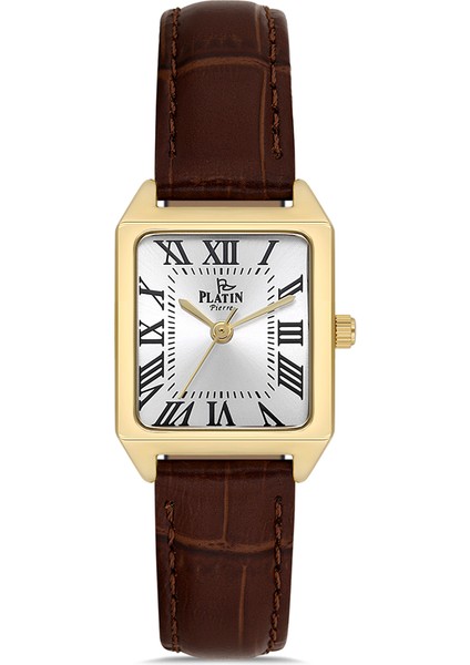 PL-1168LB-O1 Deri Kordon Kare Kadın Kol Saati