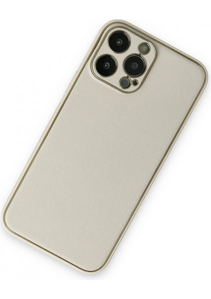 iPhone 13 Pro Kılıf Coco Deri Silikon Kapak - Beyaz modelleri