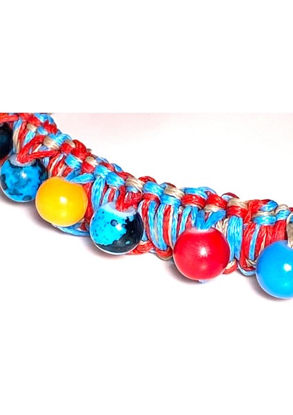 Kuçiko Çok Renkli Boncuk ve Nazarlık Detaylı Köpek Kolyesi fırsatları