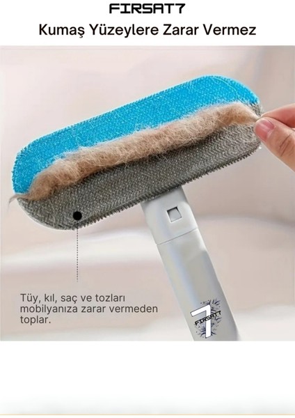 Çok Fonksiyonlu Uzun Saplı Kedi Köpek Tüyü Toplayıcı Koltuk Halı Kıl Tüy Alma & Temizleme Fırçası fırsatları
