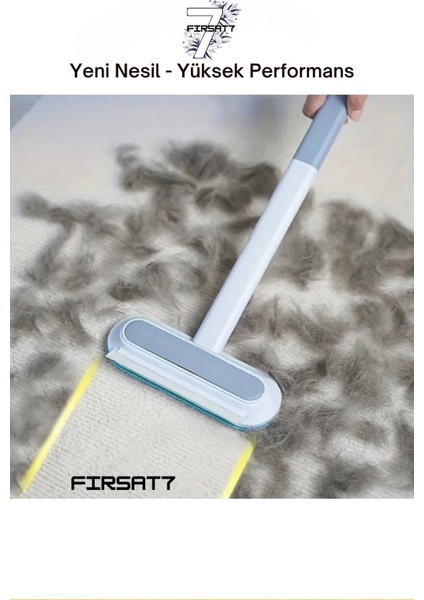 Çok Fonksiyonlu Uzun Saplı Kedi Köpek Tüyü Toplayıcı Koltuk Halı Kıl Tüy Alma & Temizleme Fırçası indirimleri