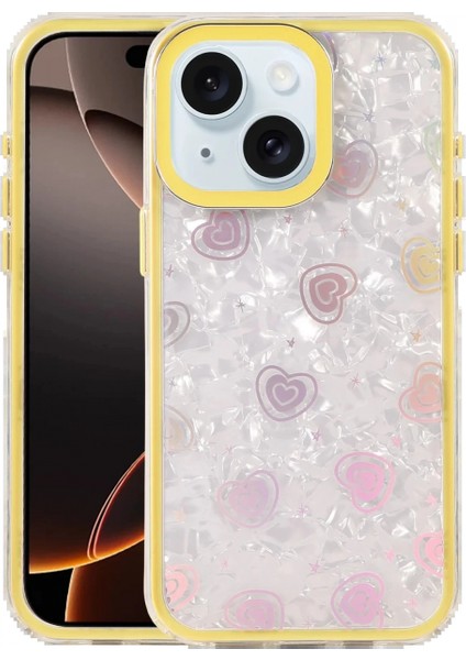 Apple iPhone 15 Lumi Desenli Kapak - Sarı