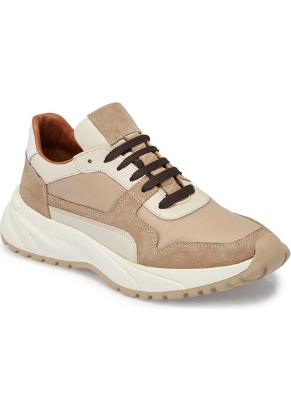 Bej Deri-Tekstil Erkek Sneaker - E24I1AY56712-B79