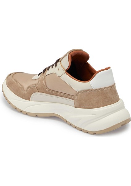 Bej Deri-Tekstil Erkek Sneaker - E24I1AY56712-B79