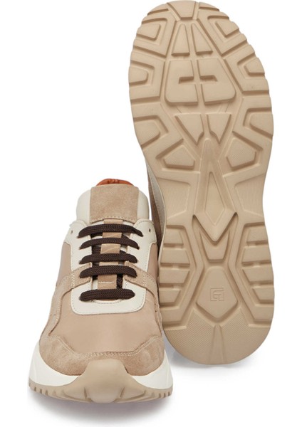 Bej Deri-Tekstil Erkek Sneaker - E24I1AY56712-B79