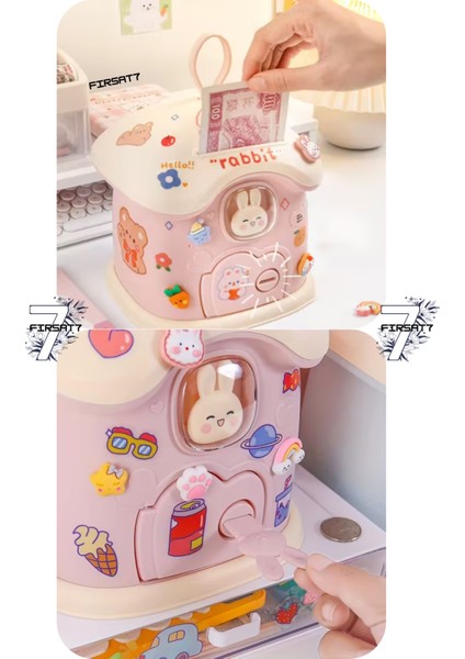 Sevimli Tavşan Mantar Ev Baca Kumbara Kilitli Kumbarası Sevgileye Çocuklara Hediyelik Kumbara fiyatları