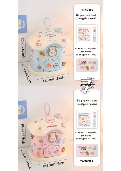 Sevimli Tavşan Mantar Ev Baca Kumbara Kilitli Kumbarası Sevgileye Çocuklara Hediyelik Kumbara