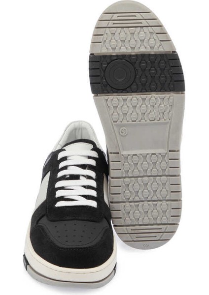 Siyah Hakiki Deri Erkek Sneaker - E24I1AY56731-A01