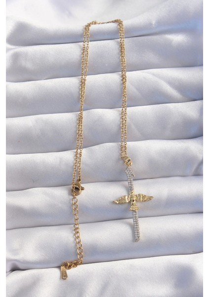 Bfs 316L Çelik Zincir Gold Renkli Zirkon Taşlı Anka Kuşu Kolye fiyatları