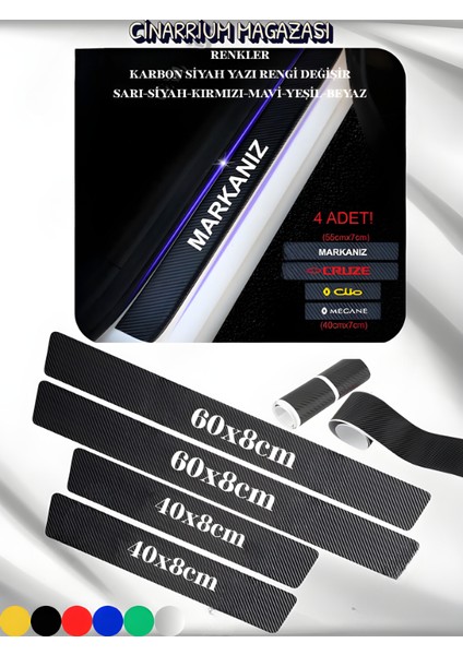 Seat Malaga Için Yerli Üretim Özel Üretim Aksesuar Oto Kapı Eşiği Sticker Karbon 4 Adet modelleri