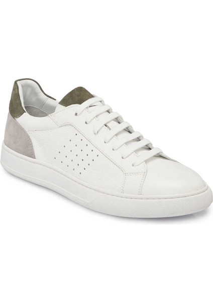 Beyaz Hakiki Deri Erkek Sneaker - E24I1AY56729-B69