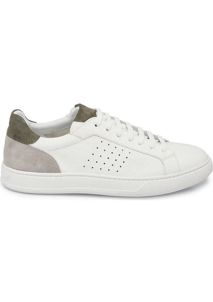 Beyaz Hakiki Deri Erkek Sneaker - E24I1AY56729-B69