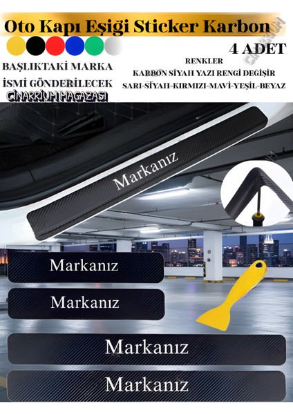 Ssangyong Actyon Için Yerli Üretim Özel Üretim Aksesuar Oto Kapı Eşiği Sticker Karbon 4 Adet