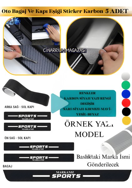 Ssangyong Kyron Bağaj ve Kapı Eşiği Karbon 5li Sticker Yerli Üretim (Set) fırsatları
