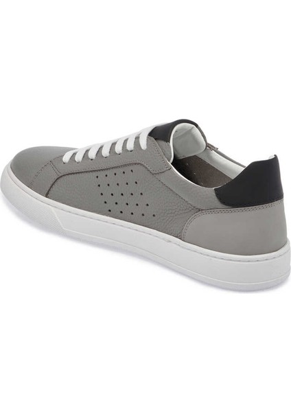 Gri Hakiki Deri Erkek Sneaker - E24I1AY56729-G35
