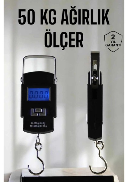 Ağırlık Ölçer 50 kg El Terazisi El Kantarı Pilli LED Ekran