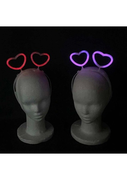 Bfs Glow Stick Karanlıkta Yanan Fosforlu Kalp Taç 12 Adet modelleri