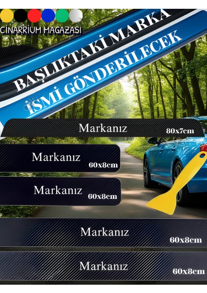 Mitsubishi Carisma Bağaj ve Kapı Eşiği Karbon 5li Sticker Yerli Üretim (Set)