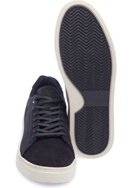 Lacivert Hakiki Nubuk Deri Erkek Sneaker - E24I1AY56745-C39