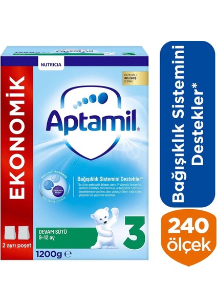 Bfs Aptamil Devam Sütü Maması No3 9-12 Ay 1200 gr fiyatları