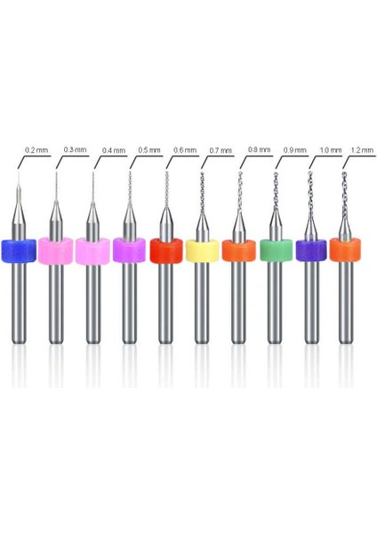 10 Adet 3D Yazıcı Micro Matkap Ucu Çelik Set 0.2-1.2mm Karbür Nozzle Temizleme Iğnesi Kutulu