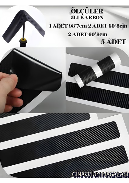 Ford Fiesta Bağaj ve Kapı Eşiği Karbon 5li Sticker Yerli Üretim (Set) fiyatları