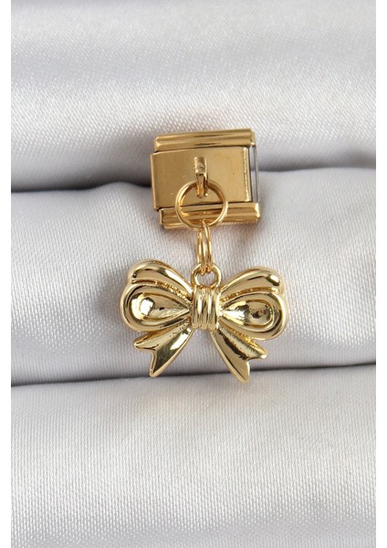 Bfs 316L Çelik Sallantılı Fiyonk Model Gold Renk Nomination Charm